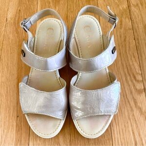 Comfortable Women's Silver Patent Sandals